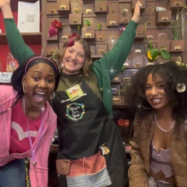 Happy Magical Thursday !! Your favorite upcycle fairies Zakiya, Frankie and Kaliya here trying to spread some pixie cheer!! We&rsquo;re still holding our Flower Fairy sale this week where if you come dressed as a fairy you receive HALF OFF your whole