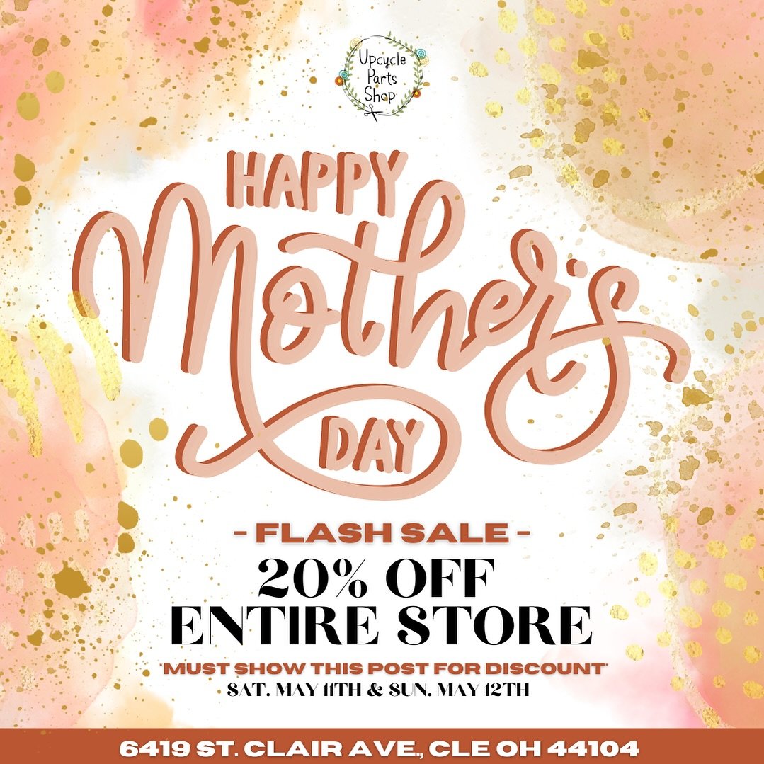 Shelly here! We want to celebrate Mother&rsquo;s Day weekend by offering 20% off the entire store! Whether you&rsquo;re shopping for yourself or buying a gift, we&rsquo;re spreading Upcycle Love! All you have to do is show this post at checkout to re