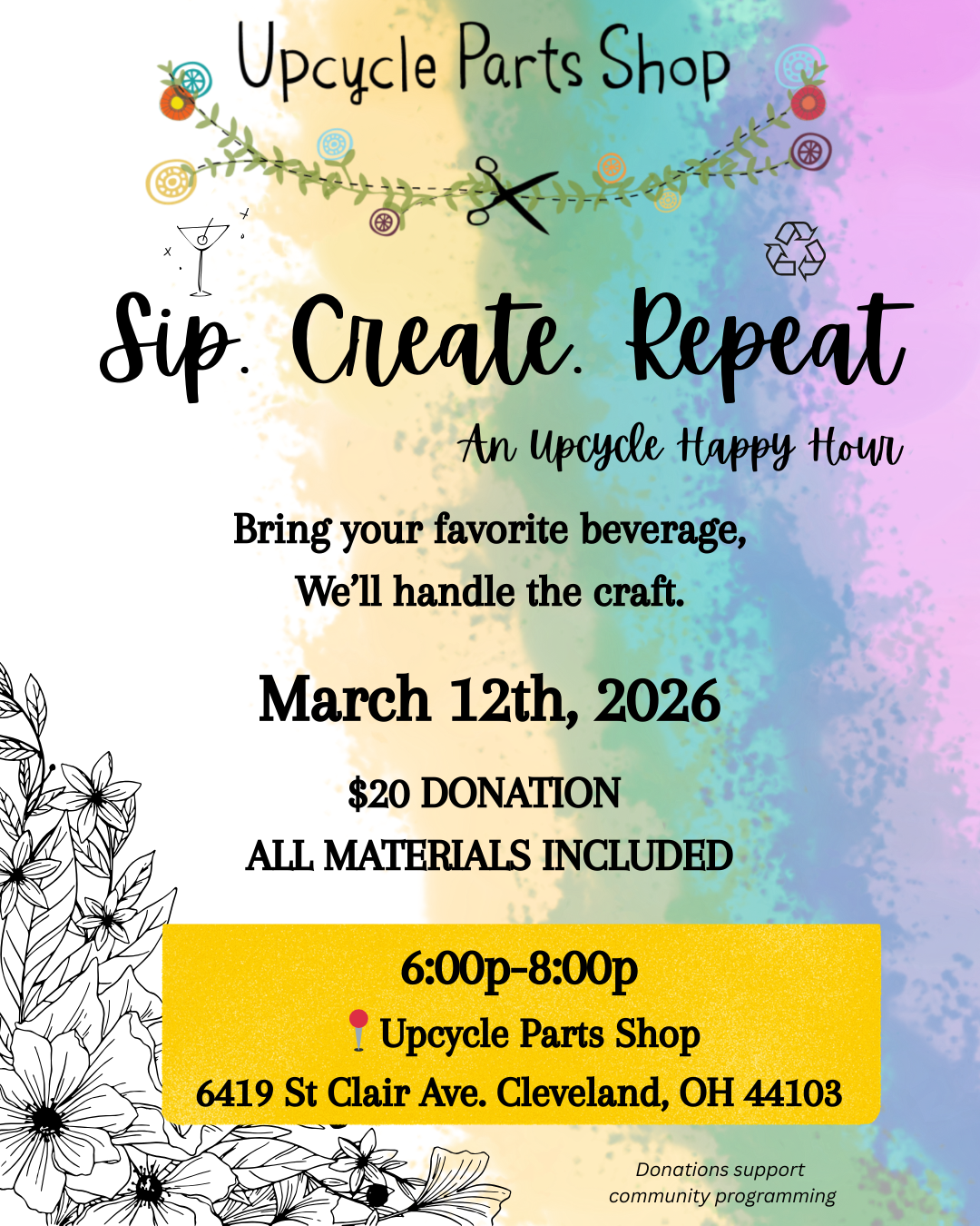 Sip. Create. Repeat. Upcycle Happy Hour 