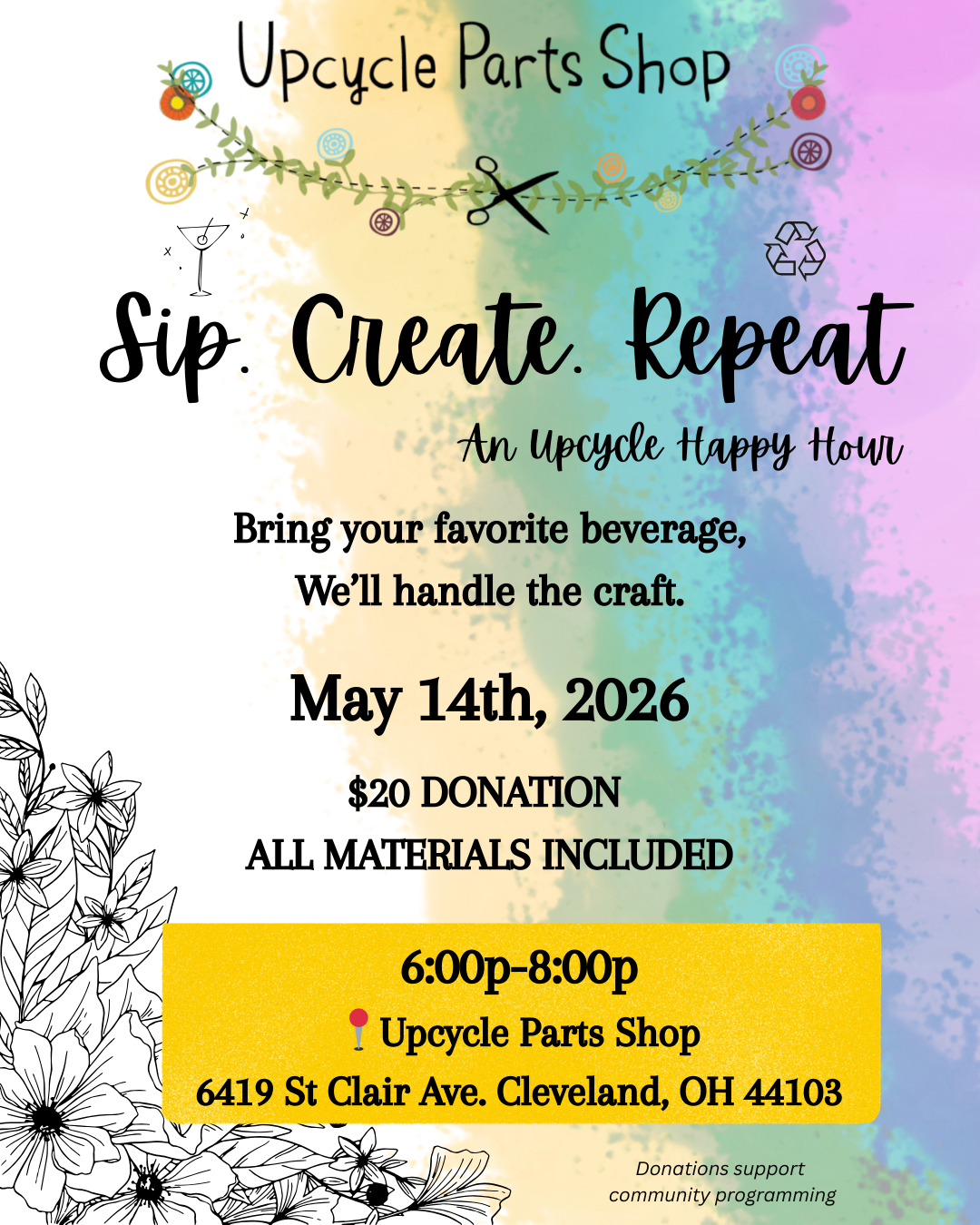 Sip. Create. Repeat. Upcycle Happy Hour