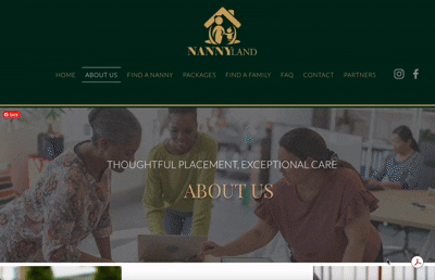 Animated preview of a home page designed for a Childcare Services