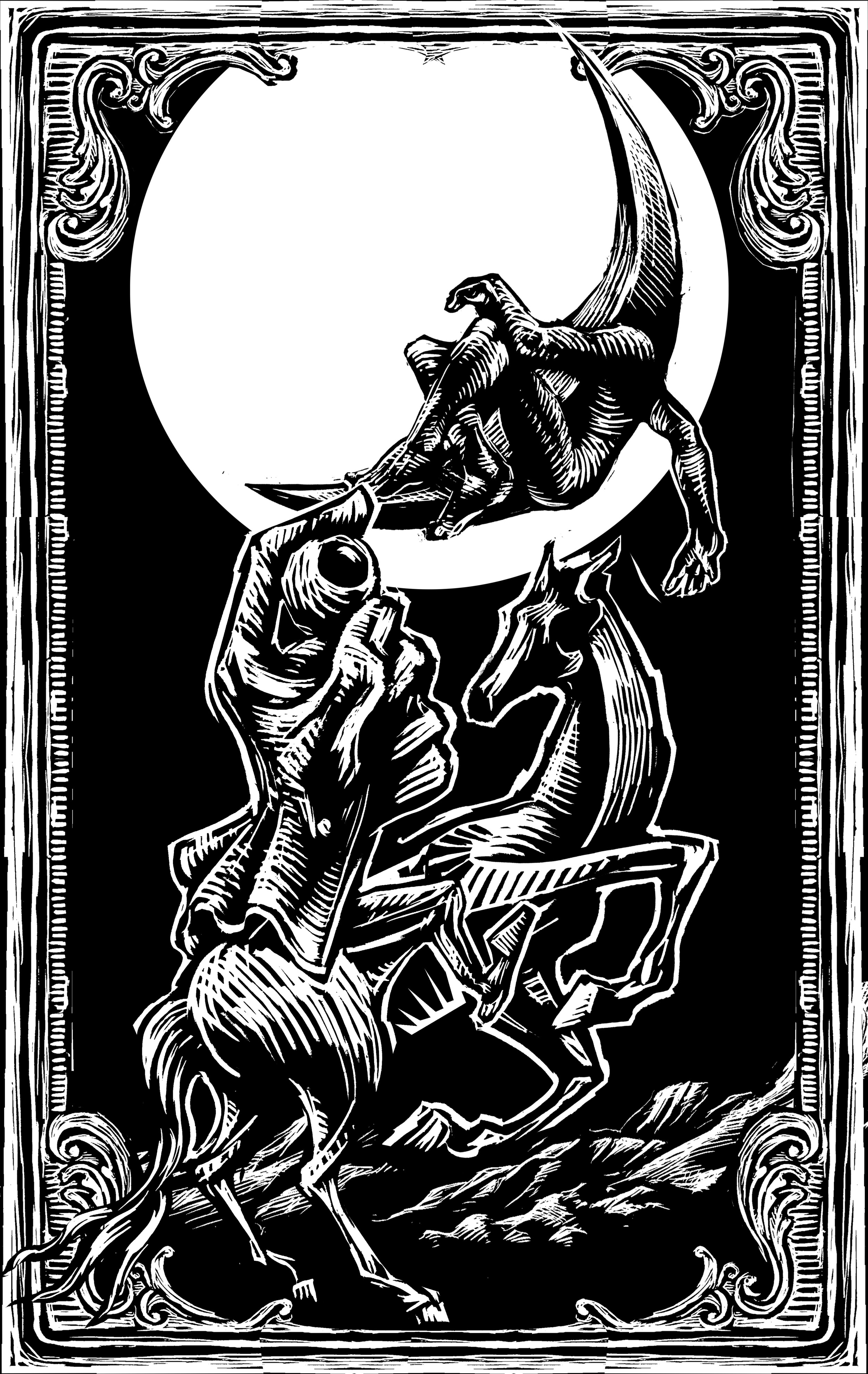 Don Quixote and the Knight of the White Moon