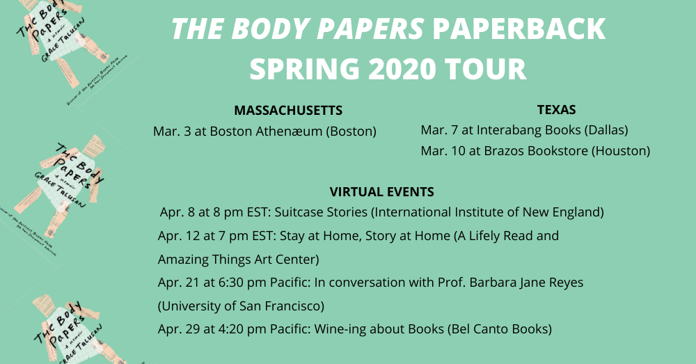 "The Body Papers" Spring Paperback Tour with Grace Talusan