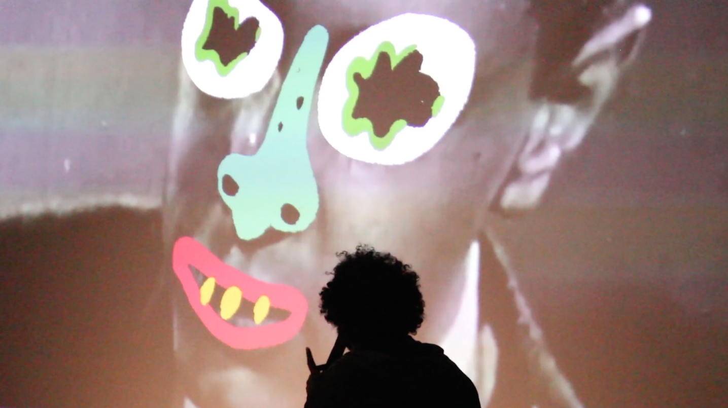  Still from comedy/animation performance titled Show/Show 