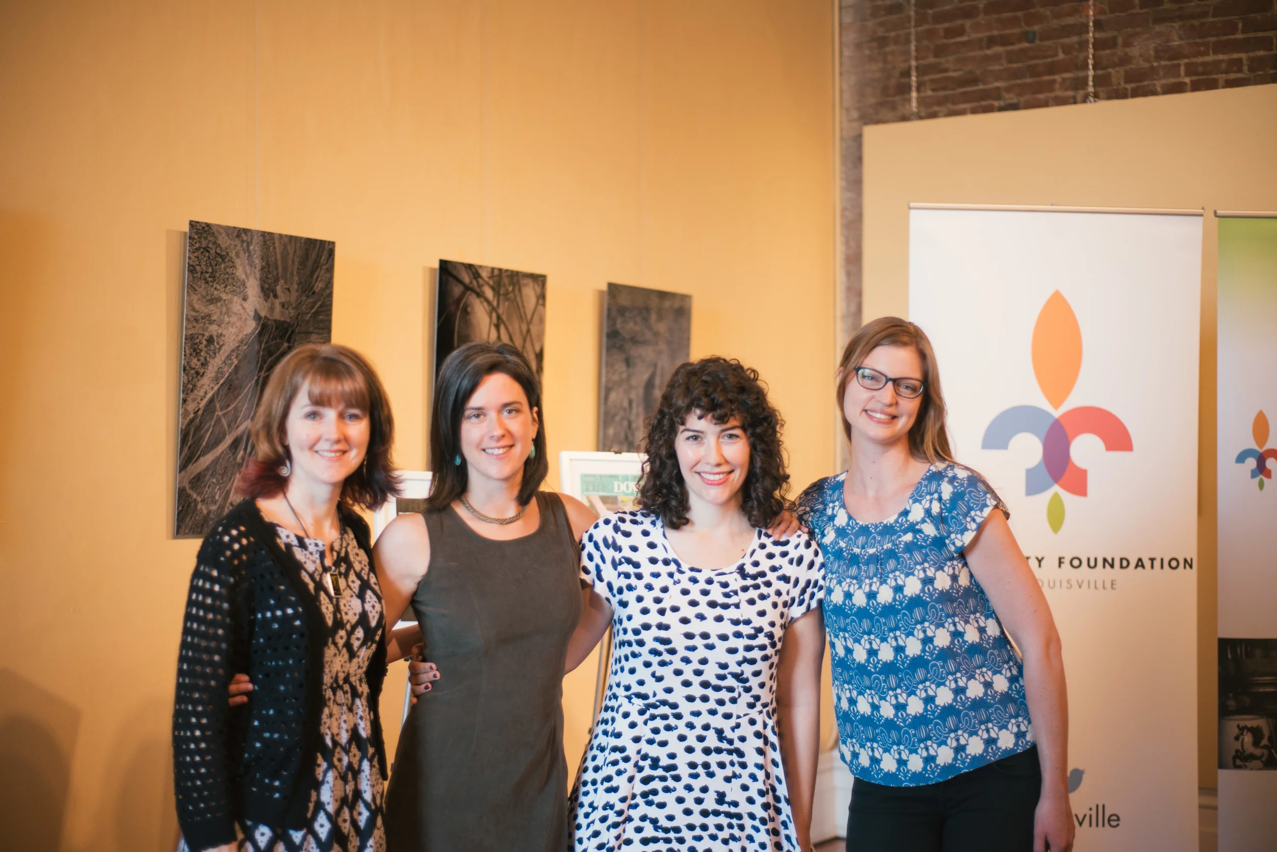 Katy and Julie pose with the 2013 and 2014 Hadley Prize Recipients. 