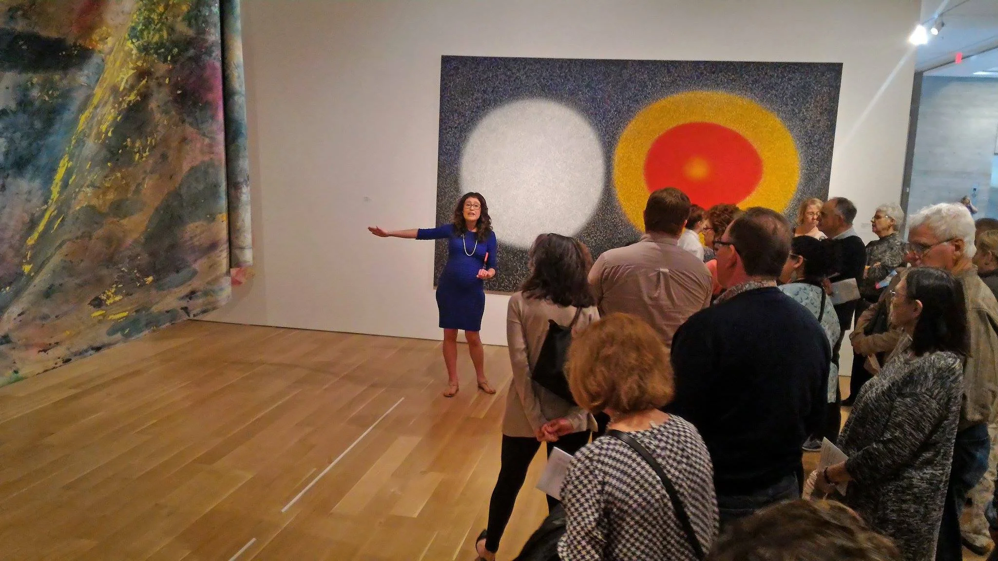 Miranda Lash leading a tour in the new Speed Museum. Photo by Tim Hailey.
