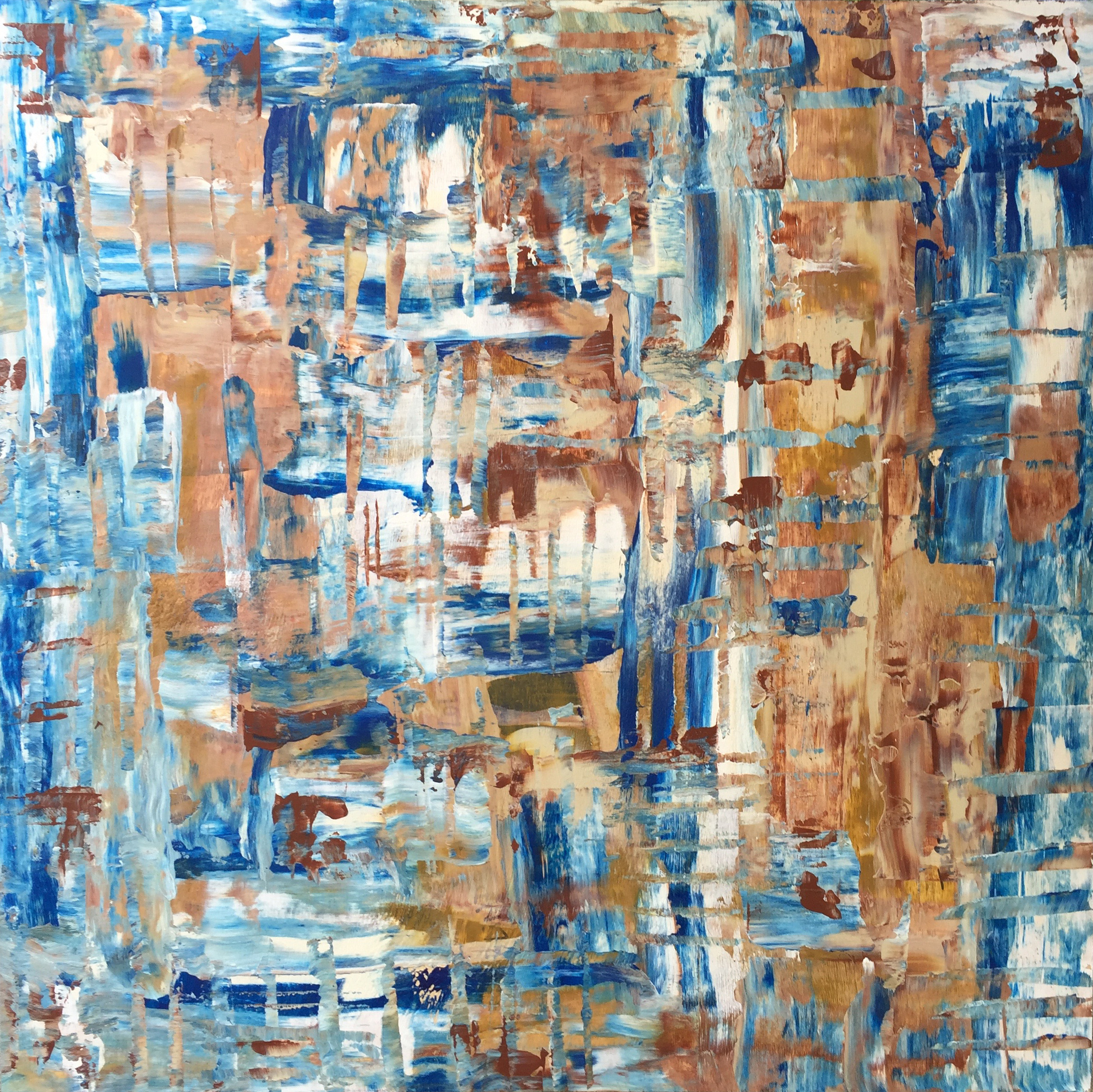 "Map For The Blind" by Jeremy Brightbill, 24x24in, acrylic on wood (2016), $400 | BUY NOW