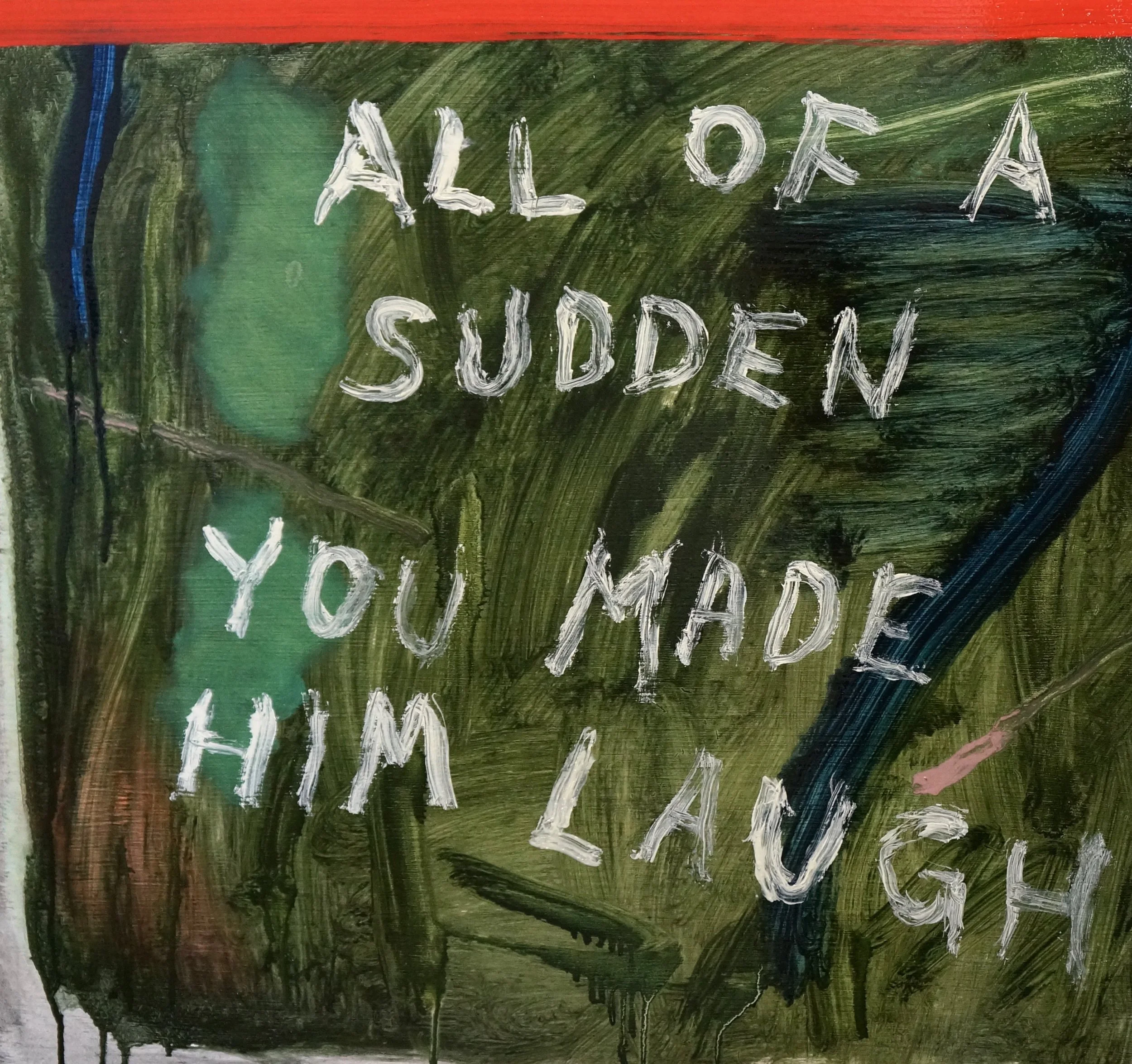 "All Of A Sudden You Made Him Laugh" by John Brooks, 20x24in, oil on board (2016), $800 | BUY NOW