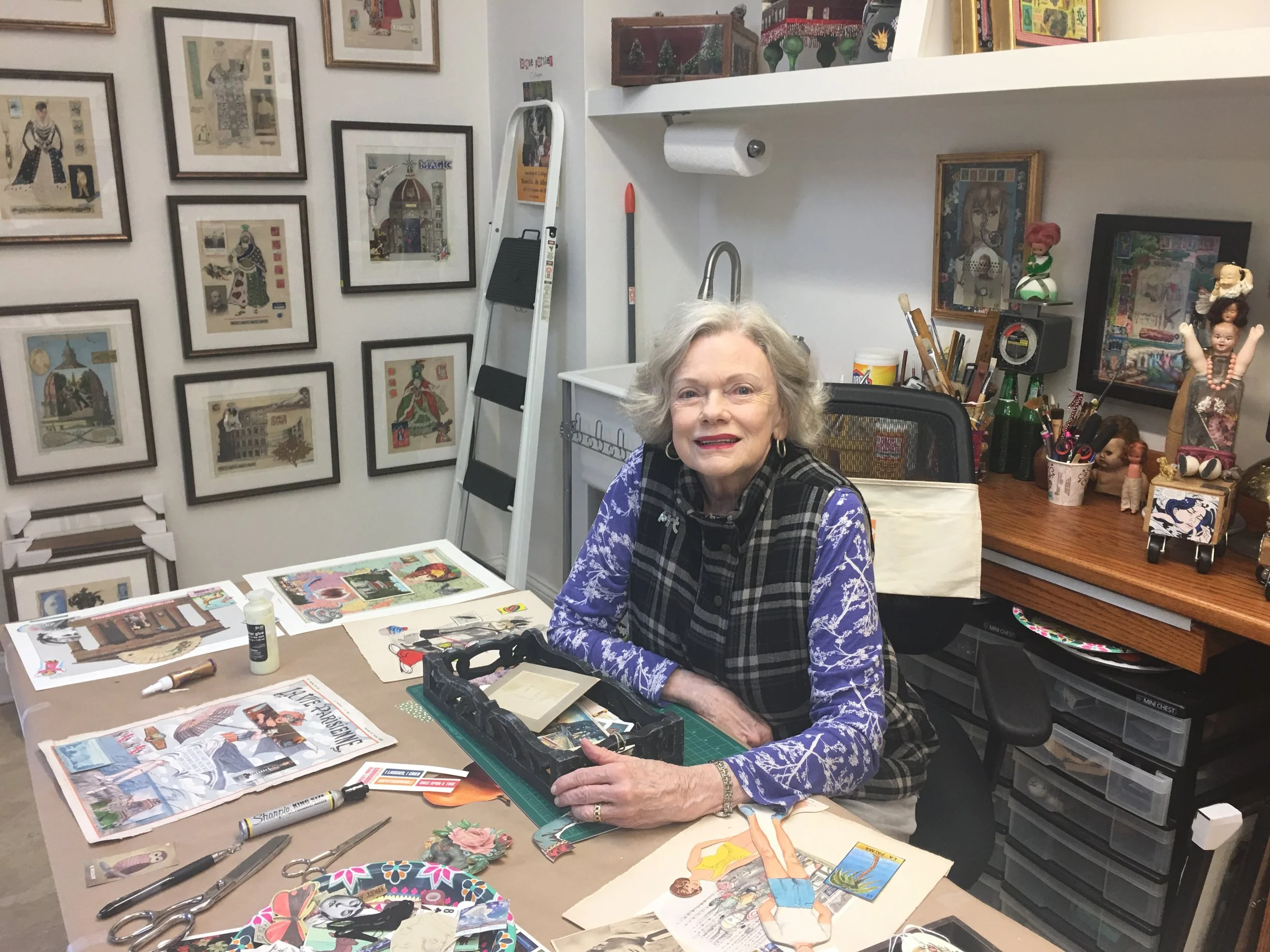 A photograph of Parsley in her studio.