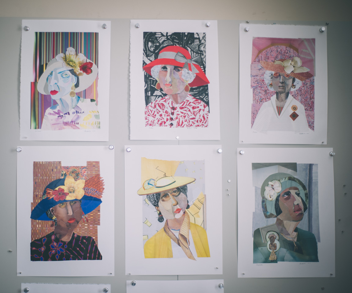 Various works hanging in Anderson's studio. Photo by Sarah Katherine Davis Photography for LVA.