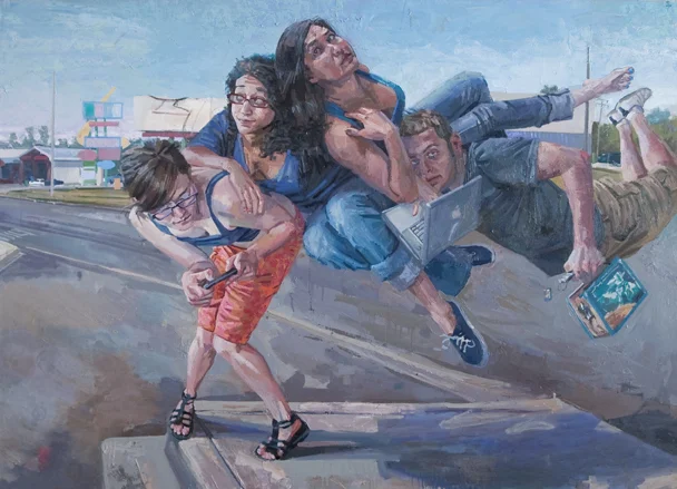 "TXT" by Benjamin Duke, 65x87in, oil (2016), $10,000 | BUY NOW