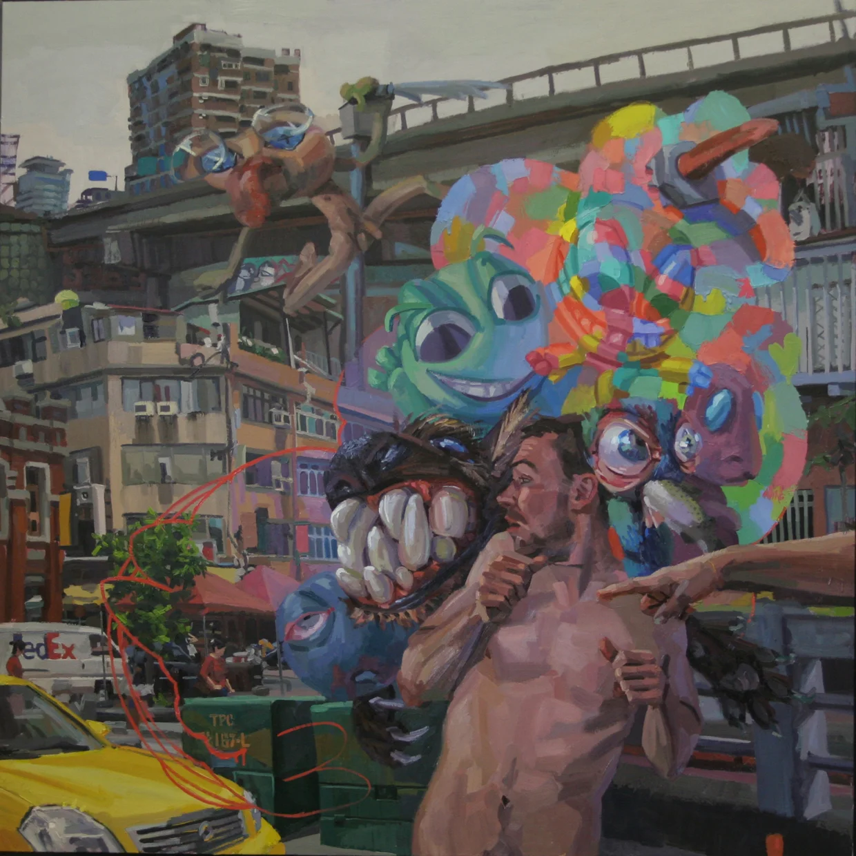 "Awakening as Self-Identity Matrix #2" by Benjamin Duke, 60x60in, oil, $8500 | BUY NOW