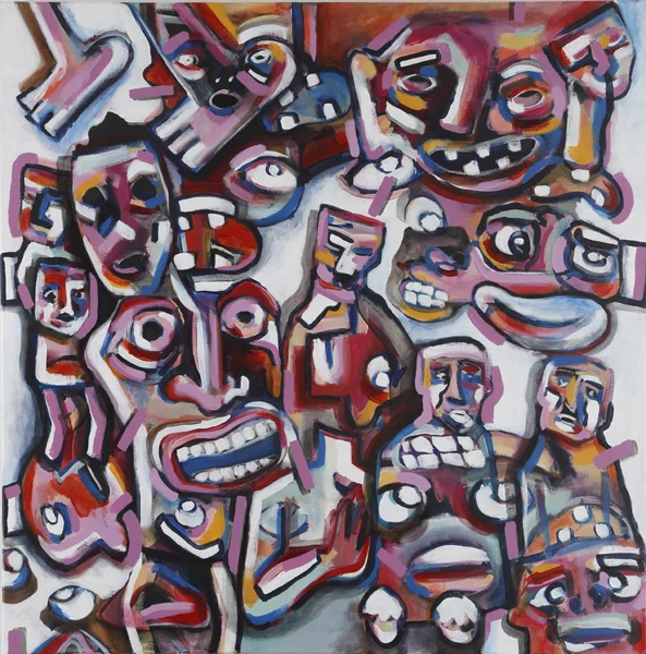 "Don't Lose Your Head" by Kayla Bischoff, 40x40in, acrylic on canvas (2016) $625 | BUY NOW