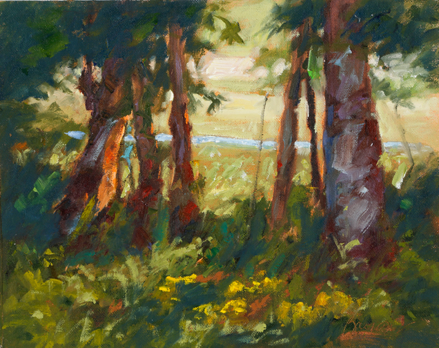 "The Trees Speak Softly" by Catherine Bryant, 8x10in, oil on canvas (plein air), $395 | BUY NOW