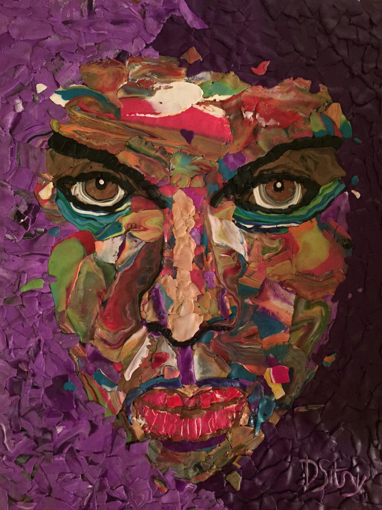 "The Purplest" by Deborah Stanley, 11x142in, polymer clay (2016), $500 | BUY NOW