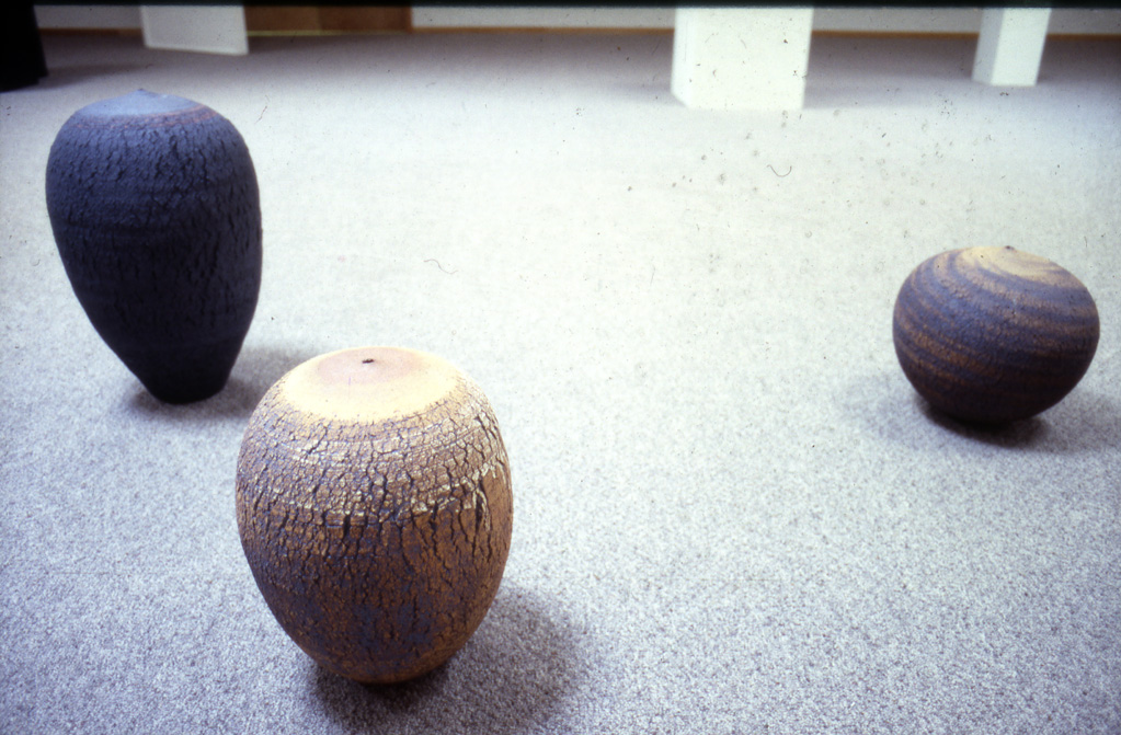 Works by Marsh Pottery, Install Image from UofL Faculty show (1984) . Photograph courtesy of the Hite Art Institute.