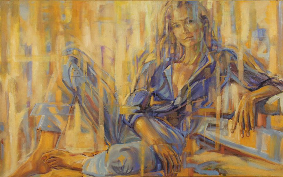 "Yes I Can" by Debra Lott, 30x48in, oil on canvas (2017), $1400 | BUY NOW
