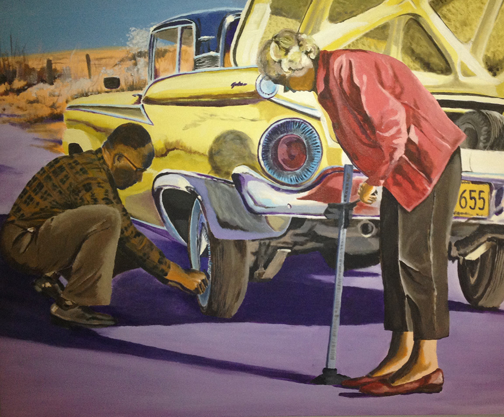 "Hurry Up, Fred!" by Tom Cannady, 48x36in, acrylic on canvas (2015) $2800 | BUY NOW