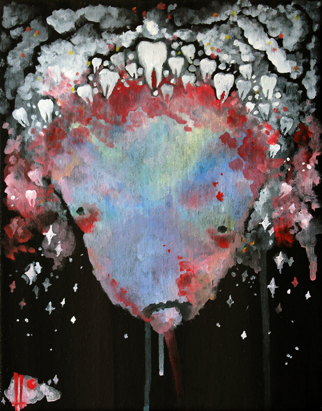 "Le Petite Souris" by Hillary Cox, 8x10in, gouache on canvas board (2017)