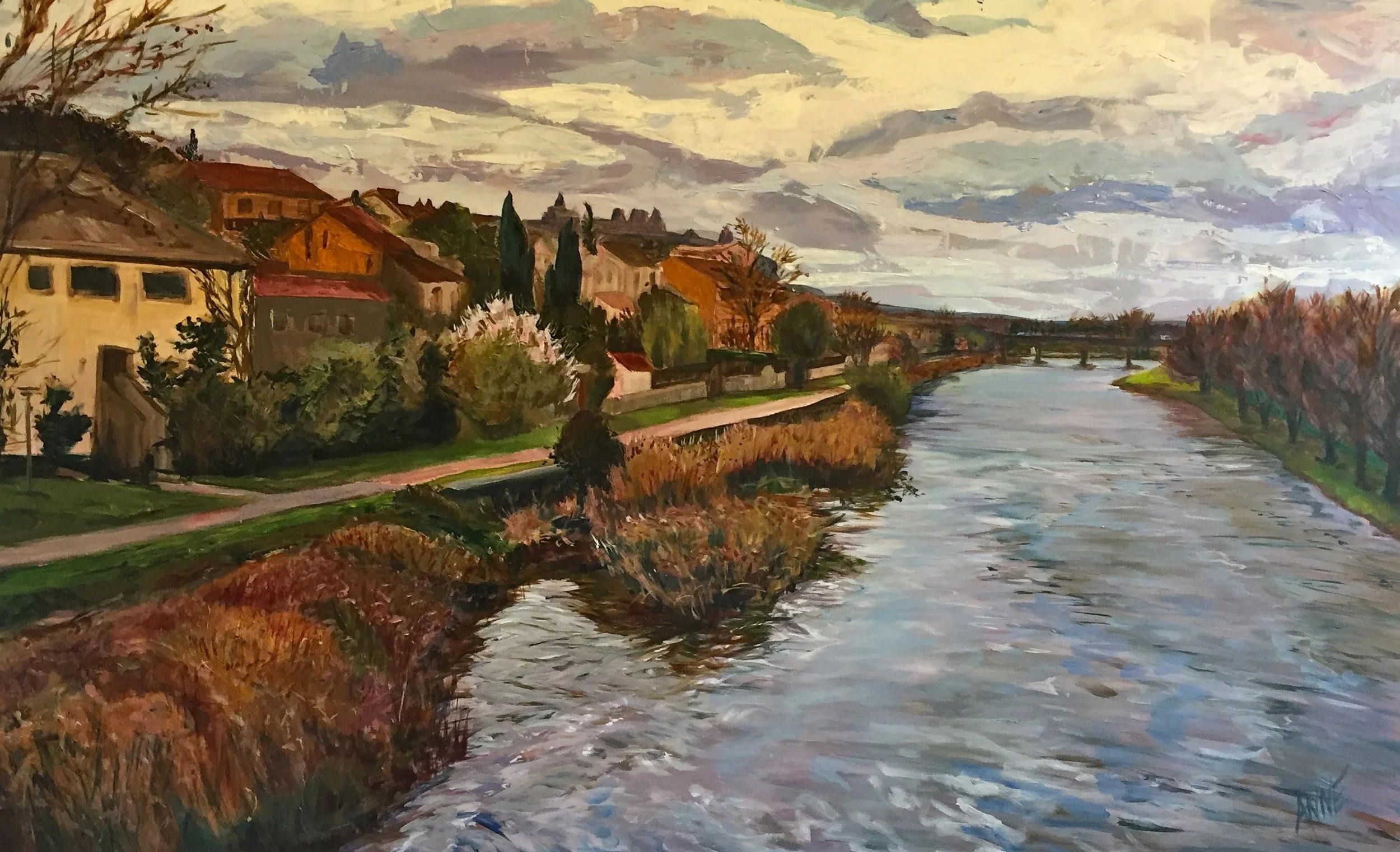 " Carcassonne e" by Anne Borders, 30x48in, Acrylic on Canvas, $2100 | BUY NOW