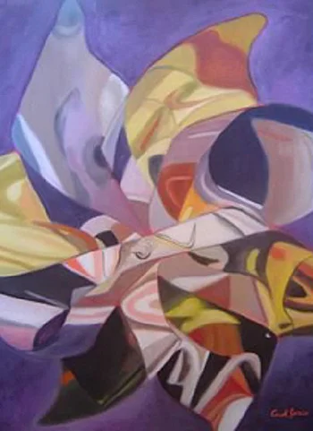 "Reflections in a Pinwheel" by Carol Jones, 18x24in, oil on board (2015), $500 | BUY NOW