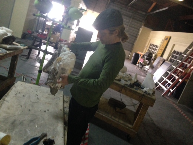Artist, Matt Weir at work in Falls Art Foundry