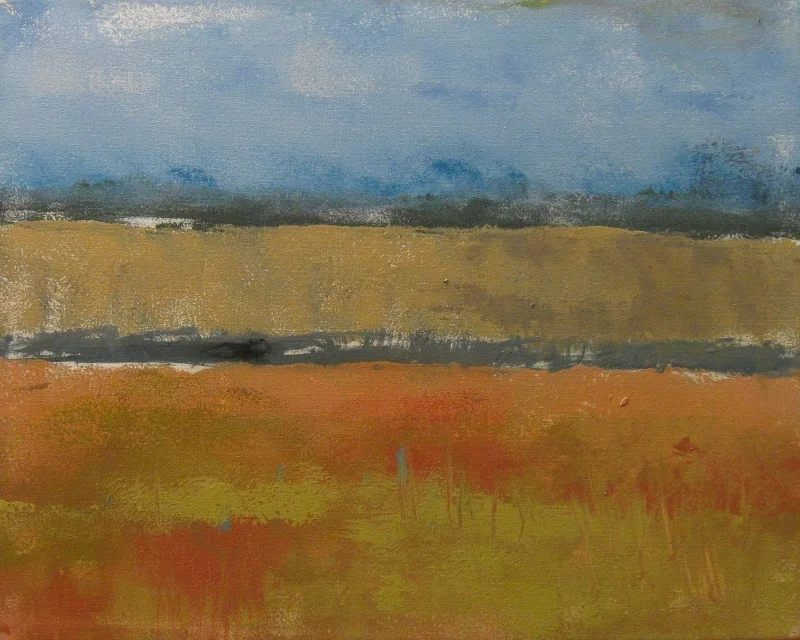 "Burnt Land" by Corie Neumayer, 18x24in, acrylic, latex (2017), $400 | BUY NOW