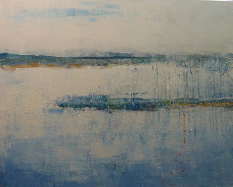 "Rain and Rain" by Corie Neumayer, 24x30in, acrylic, latex (2017), $600 | BUY NOW