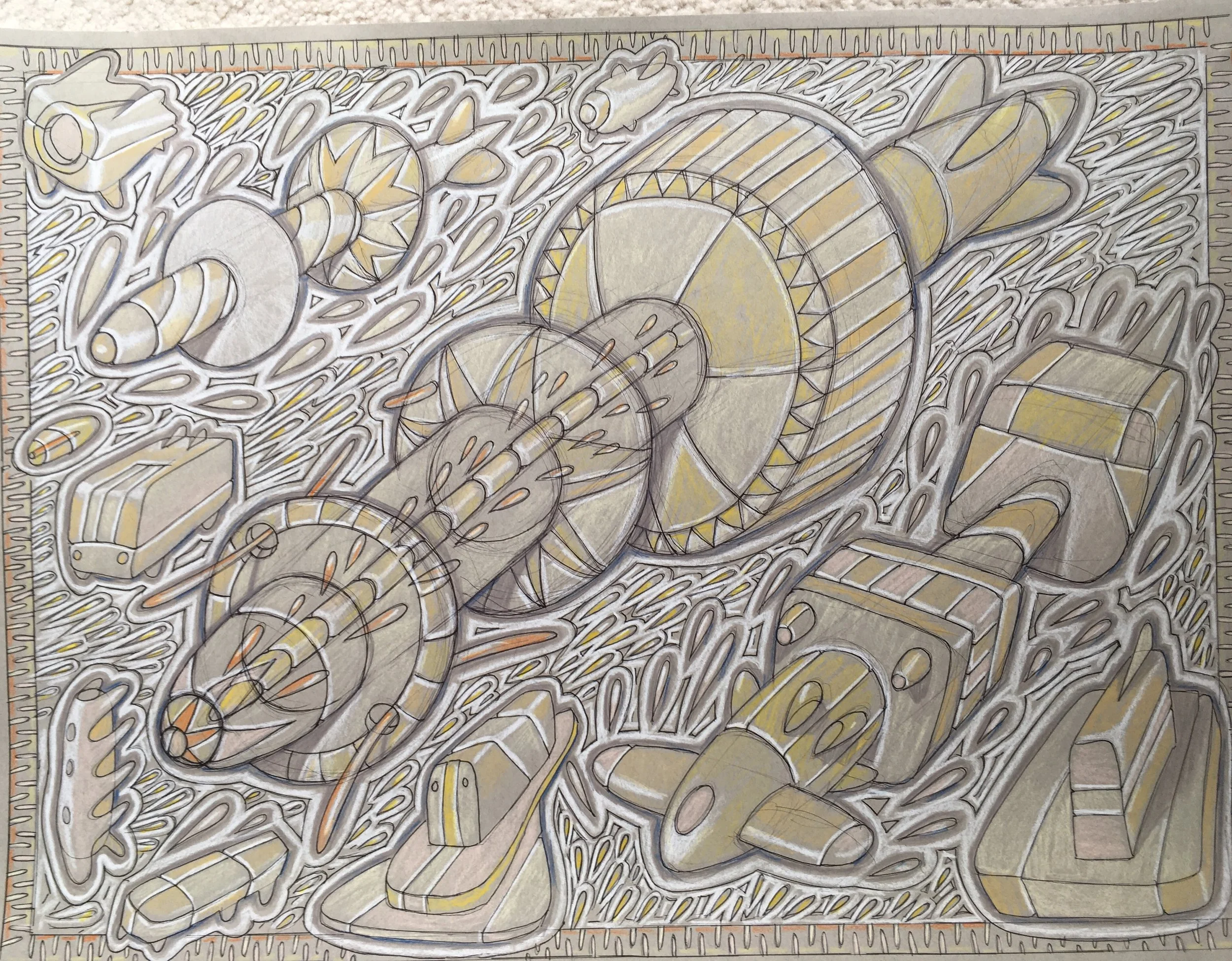 "Picture" by Michael McCardwell, 18x24in, ink and colored pencils (2017), $350 | BUY NOW