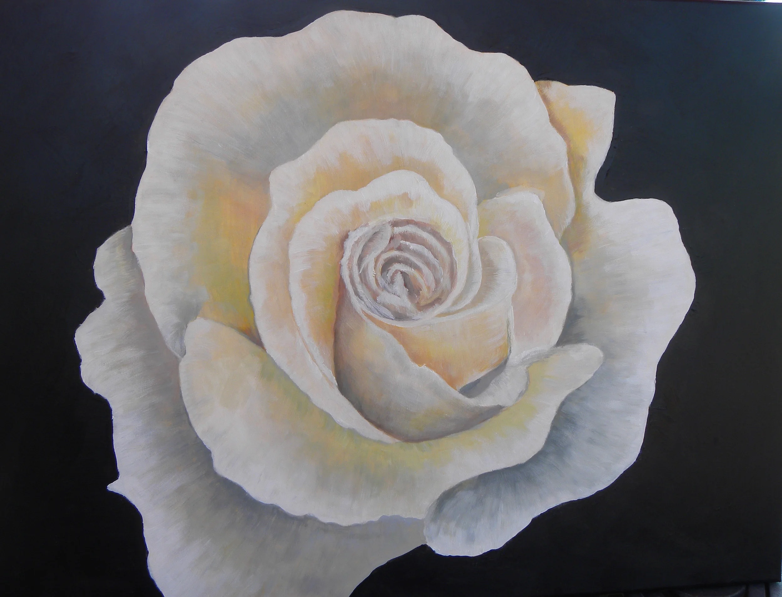 "White Rose" by Cheryl Buhrman, 18x24in, acrylic on canvas (2017), $250 | BUY NOW