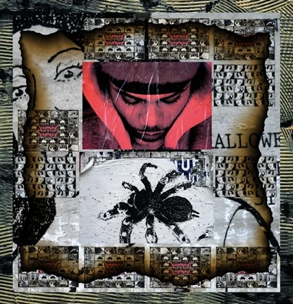 "Dangerous Passage" by CJ Pressma, quilt - photographic collage printed on cotton and quilted on a long arm machine $1800 | BUY NOW