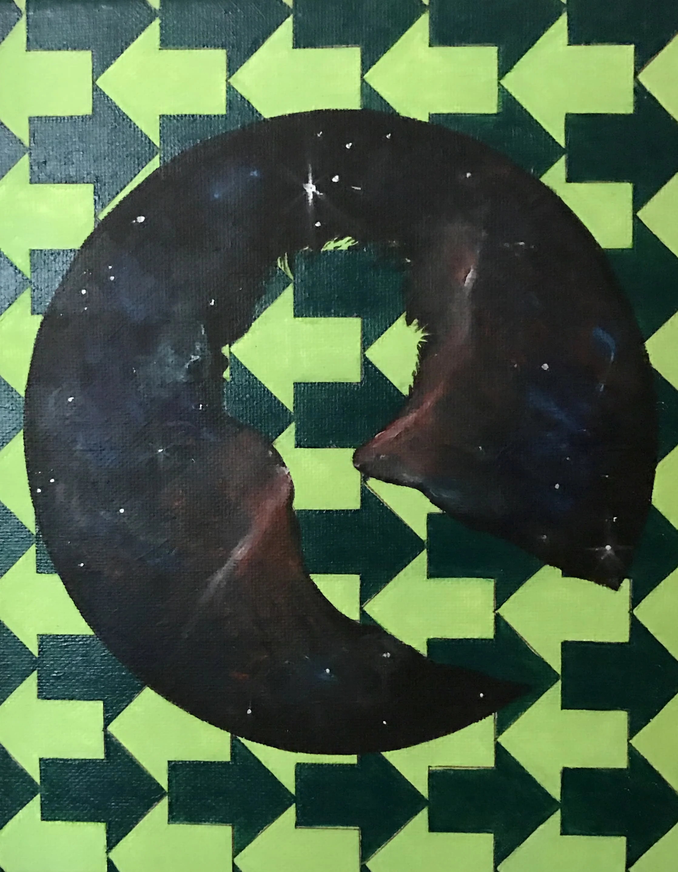 "Wanderlust" by William Pichette, 8x10in, acrylic and ink on canvas (2016), $140 | BUY NOW