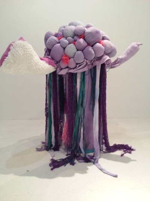 "Horny Sea Puppy #1" by Jake Ford (Mentor), fleece, hand dyed cotton, and polyfi (2015)