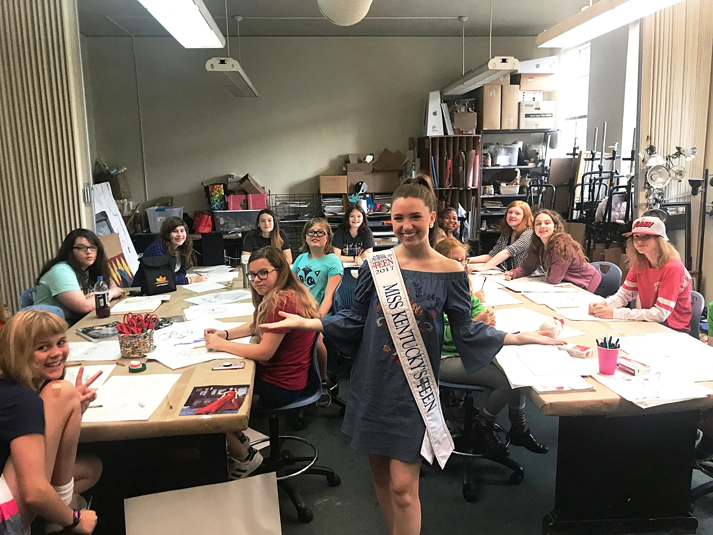 Miss Kentucky's Outstanding Teen 2017, Abigail "Abby" Quammen , visited LVA's summer camp! She is a literacy advocate and plans to become a lawyer in the entertainment industry. MKOT and Fund for the Arts help develop Arts Ambassadors throughout Kentucky!