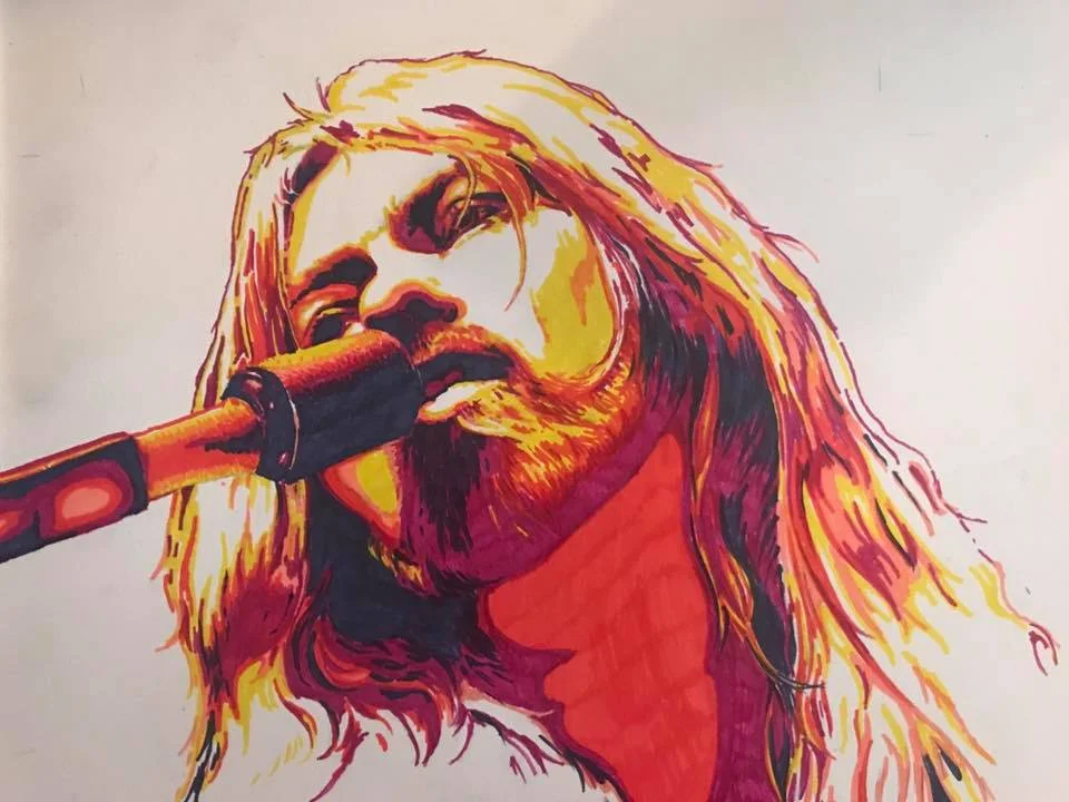 "Gregg" by Patricia Watson, 11x14in, sharpie on paper