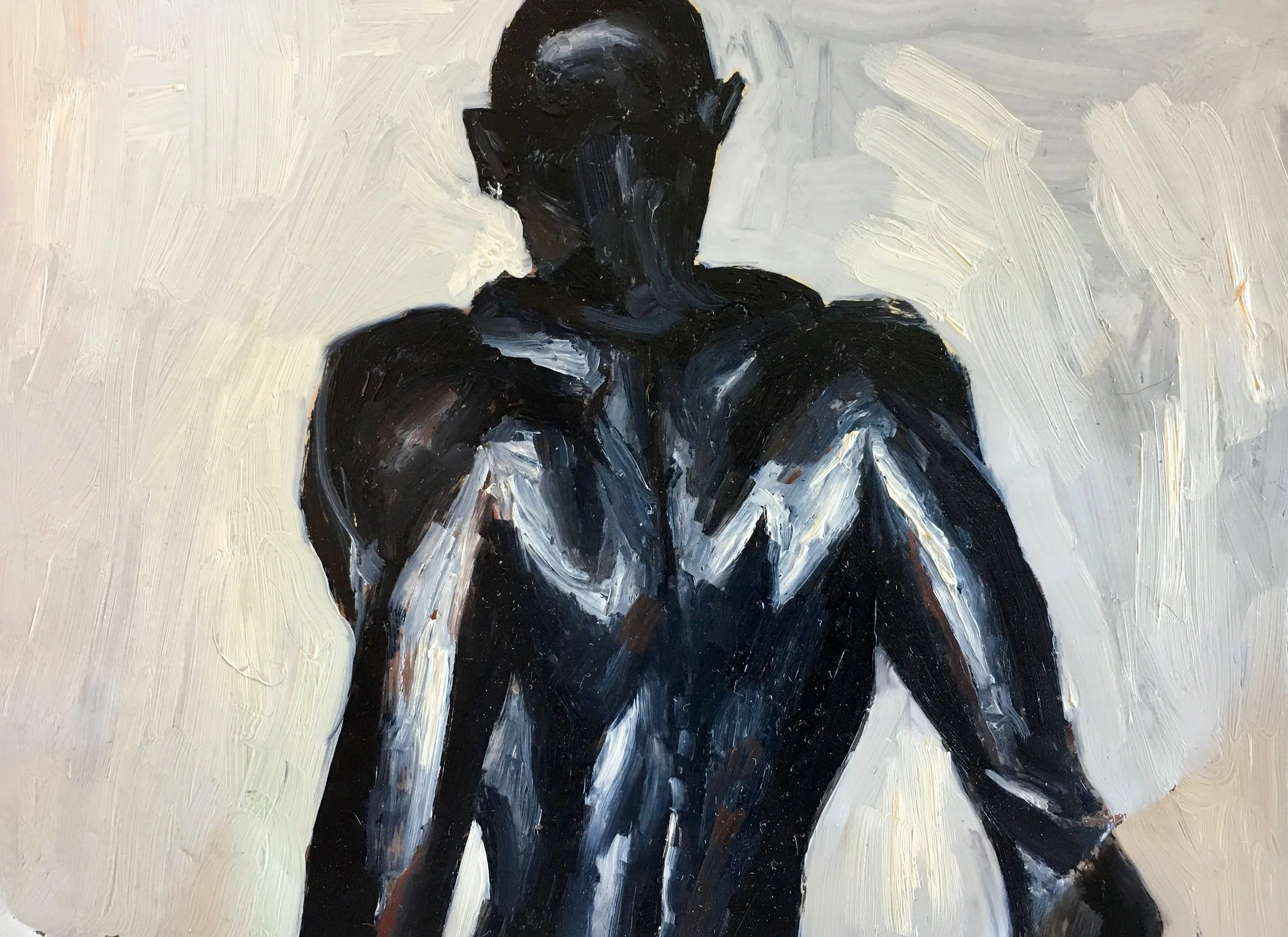 "Raven Wings" by Adam Chuck, 5.5x7.25in, oil on mylar