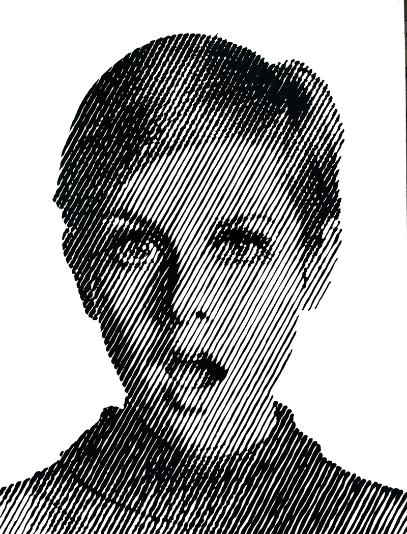"Twiggy" by Erik Orr, 3x4ft, acrylic on wood (2017)