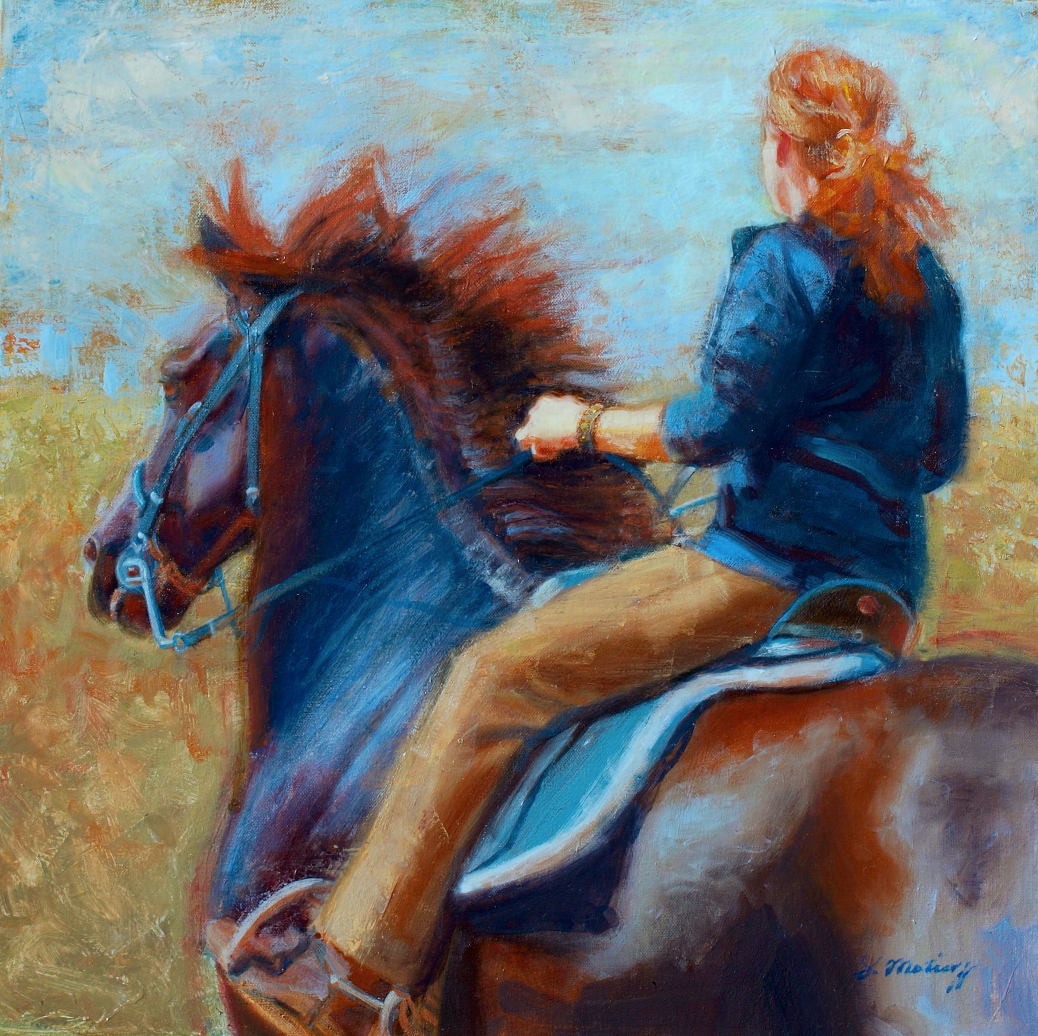 "Wild Blue" by Sharon Matisoff, 24x24in, oil on canvas (2017)