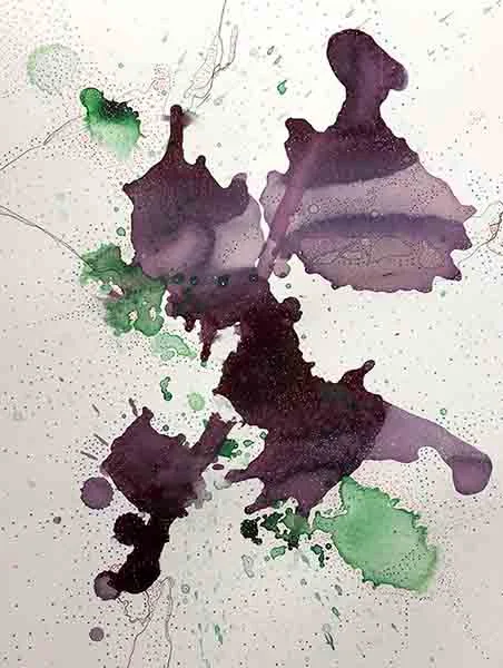 Mapping II, Mixed Media on Paper, 9" x 12", 2017, $400