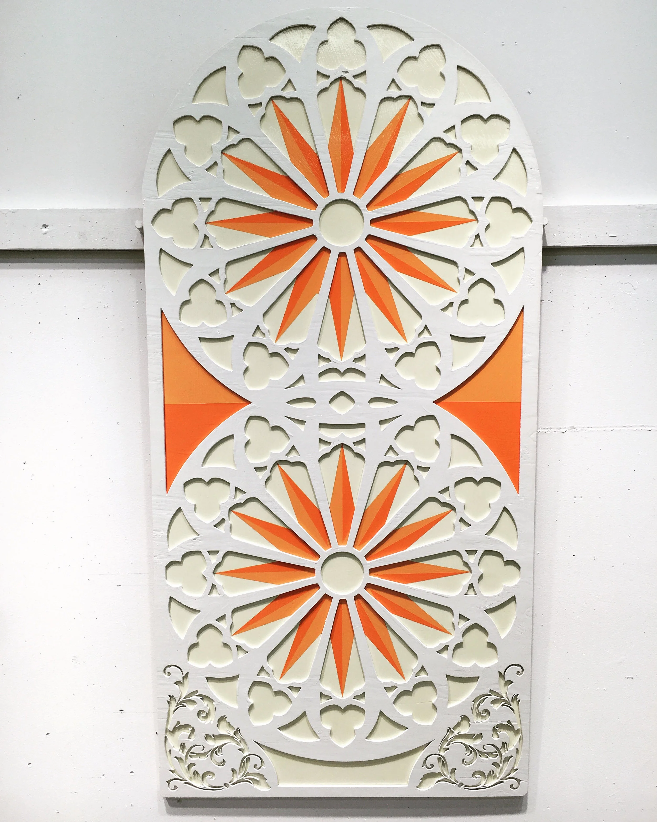 "POP Gothic" by Shae Goodlett, Acrylic on Plywood, 4ft x 2ft, 2017, $450