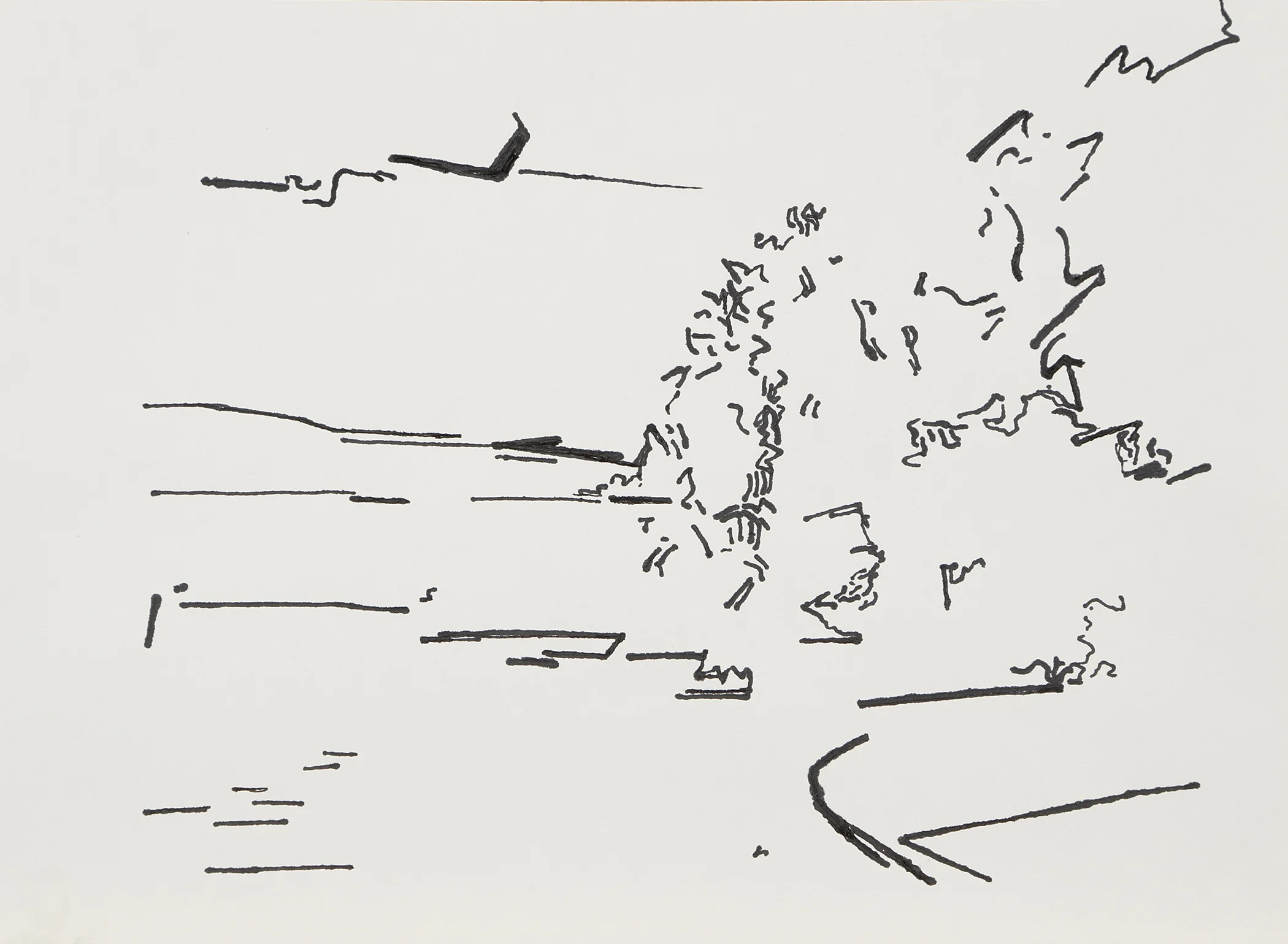 "River Drawing 70" by Ray Kleinhelter, Ink on paper, 9.5x12in, 2017, $200.