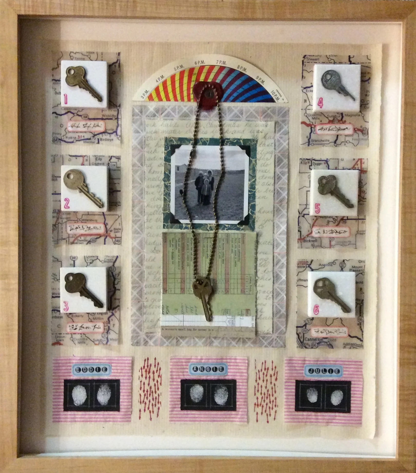 "Latchkey II" by Curtis R. Uebelhor, Mixed media, 15x12x1.5in, 2015, $300.00