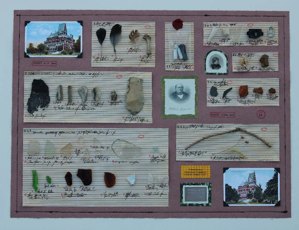 "Willard Library-Drive-by Archeology" by Curtis R. Uebelhor, Mixed media, 24x30x1.5in, 2017, $350.00