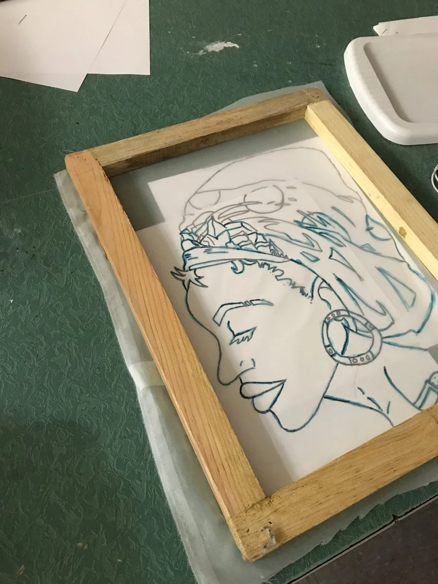 CFAC instructor Angela shared this photo and said, "Working on some screen print magic in @ LouVisualArt @ ShawneeAcademy CFAC class this afternoon!"