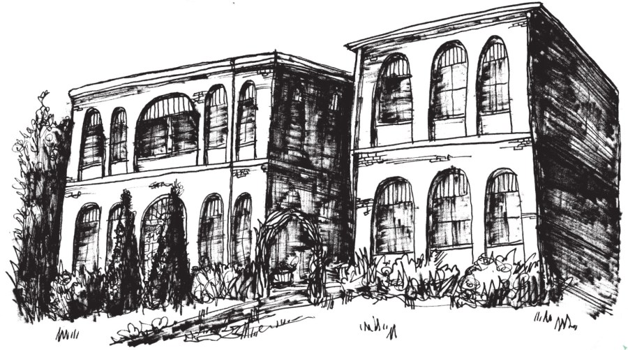Artists roam the halls of the Dolfinger Building. Their work is tucked into every nook and cranny of this building that was once a school.
