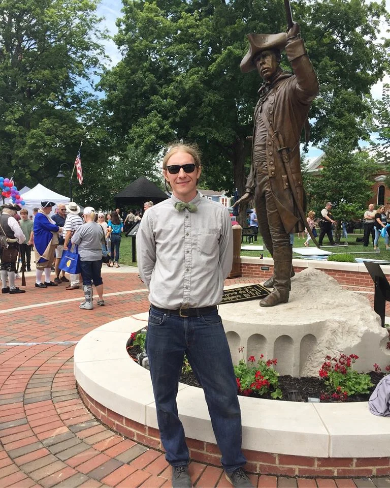 Sculptor Matt Weir at the July 21st unveiling.