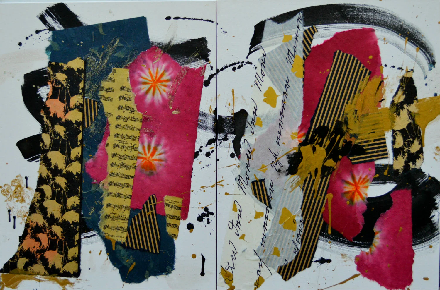 “Freedom Collage” by Janis Kirstein, Mixed Media, 24x36in, 2018, $1000