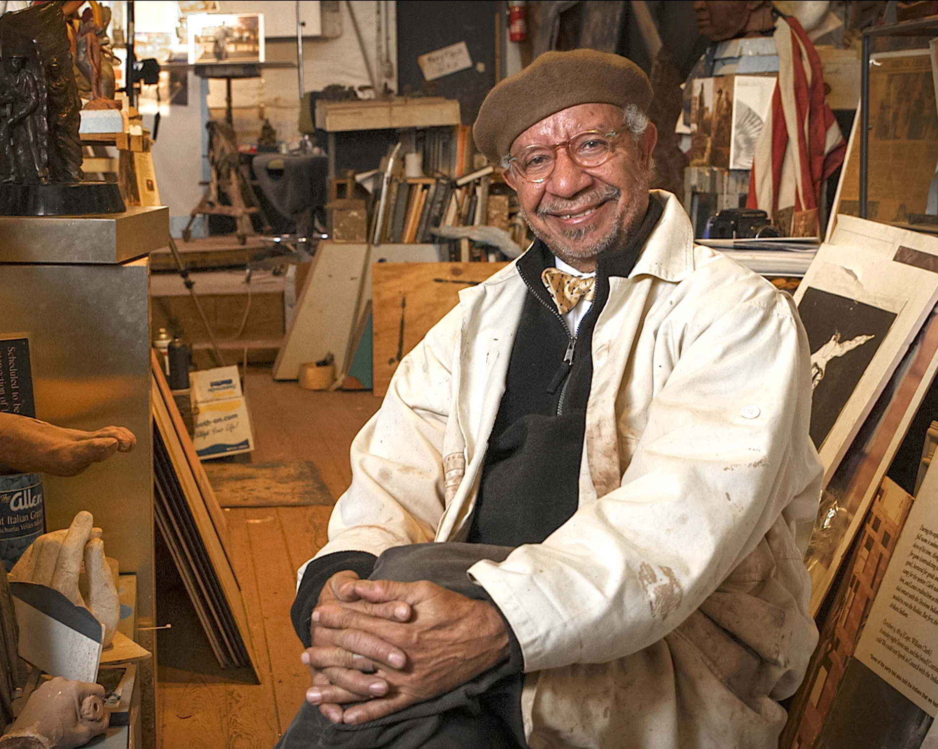 Ed Hamilton, renowned Louisville sculptor, in his studio, 2019.