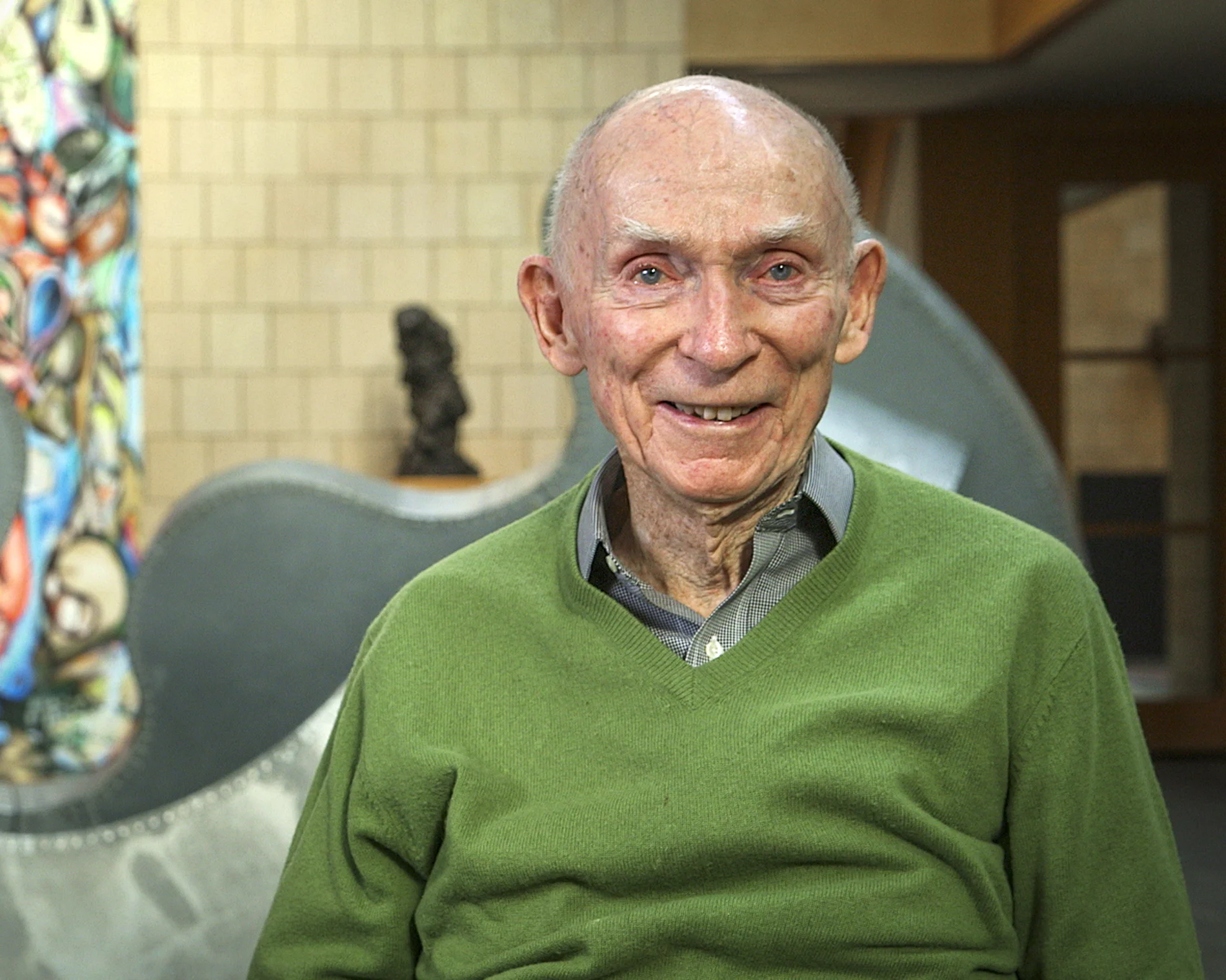 Reverend Al Shands III, notable collector of art and benefactor of visual artists, surrounded by artworks at his home, Great Meadows, 2019.