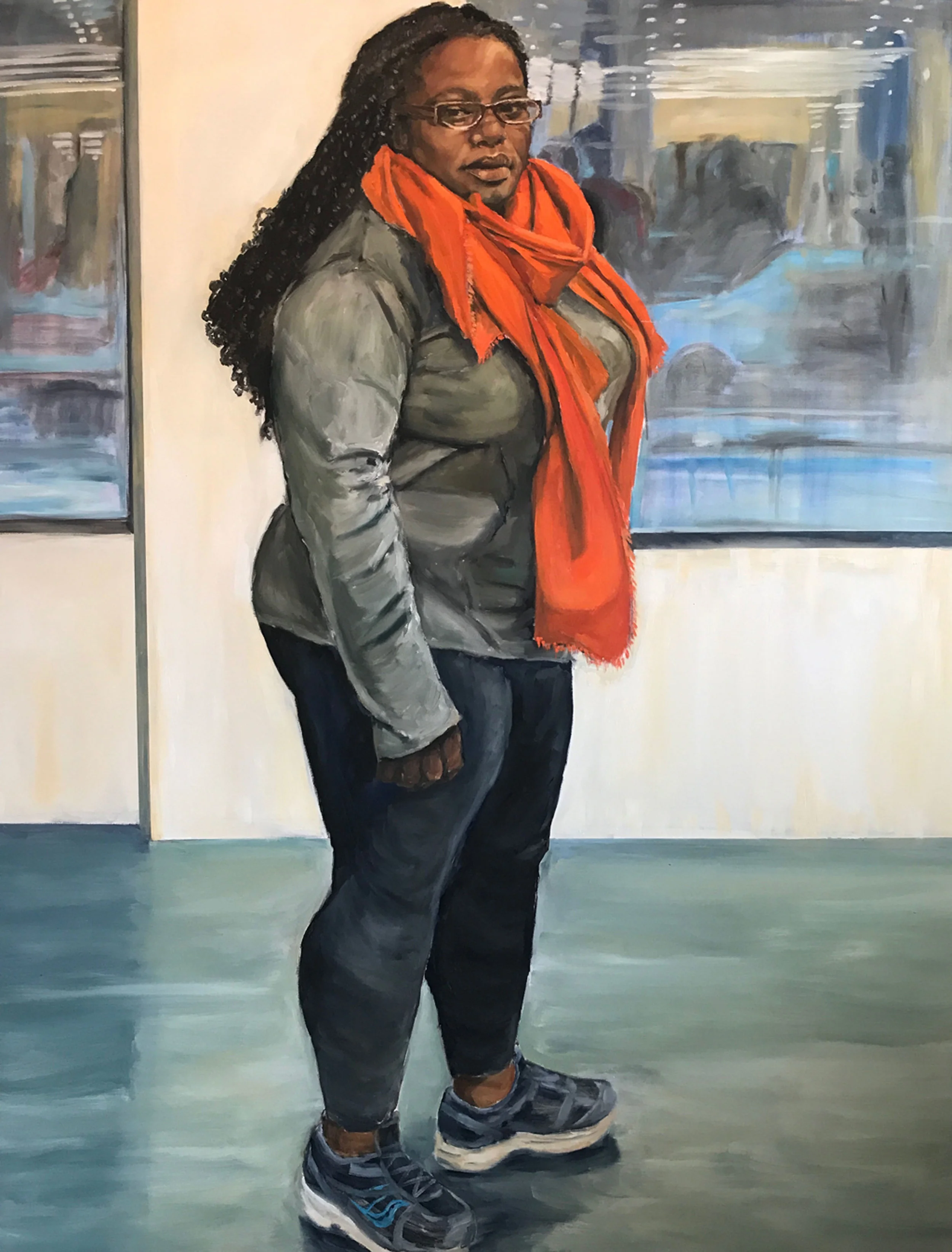 ”Refections of Us” by Sandra Charles, Oil on canvas, 48x60in, 2018, $4750